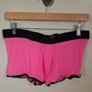 Vintage Male Power Pink and Black Mesh Sheer Underwear_1
